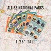Vagabond Heart 63 National Park Stickers Collection - 1.25 inch
