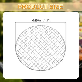 sourcing map Round Cooking Rack, Dia 11 Inch Stainless Steel Grill Grate Cross Wire Barbecue Grill for Cooking Baking Air Fryer Racks, Silver