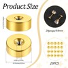 20 Pcs Stainless Steel Earring Backs Gold Flat Screw On