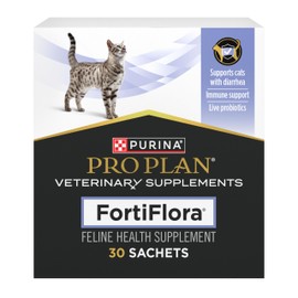 Purina Pro Plan Veterinary Supplements FortiFlora Daily Probiotics for Cats for Digestive Gut Health and Diarrhea - 30 ct. Box