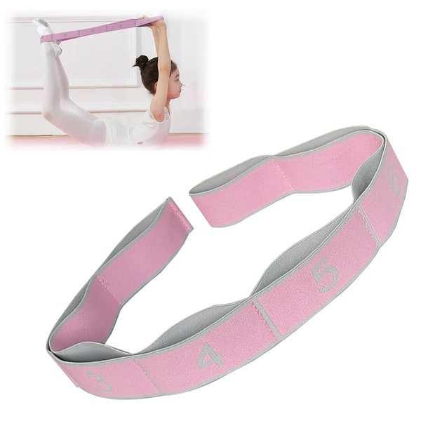 LYQNIHOB Yoga Stretching Band with 8 Loops and High Elasticity