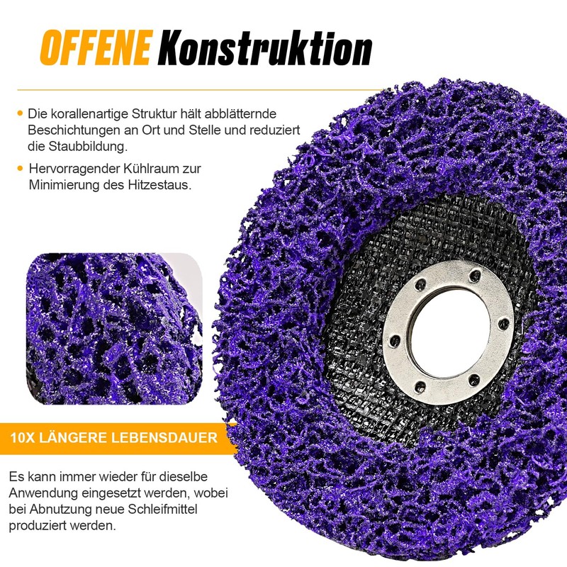 NuoDunco 125 mm CSD Disc, Pack of 5 Purple Cleaning