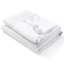 Ferlizer 3 Inch Full XL Mattress Topper Protector Cover, Oeko-Tex Certified, Bamboo Zippered Cover for Mattress Topper, Adjustable Straps & Anti-Slip Silicone Bottom, Removable & Washable - Cover Only