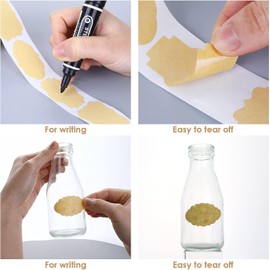 Kraft Tags Sticker（250pcs）,Gift Tags Stickers Label Gift Tags for Holiday Bottle and Food Jars Christmas Stickers,1.2×2 inches (A)