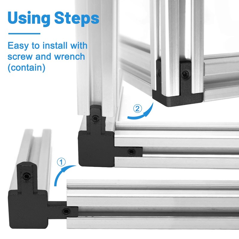 LALAGO 4 x Corner Connectors, 3-Way Profile Connectors, 20 x