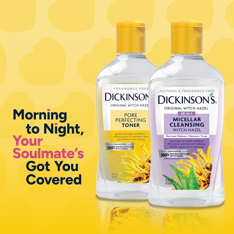 Dickinson's Micellar Cleansing Witch Hazel, An All-in-1 Makeup Remover, Pore