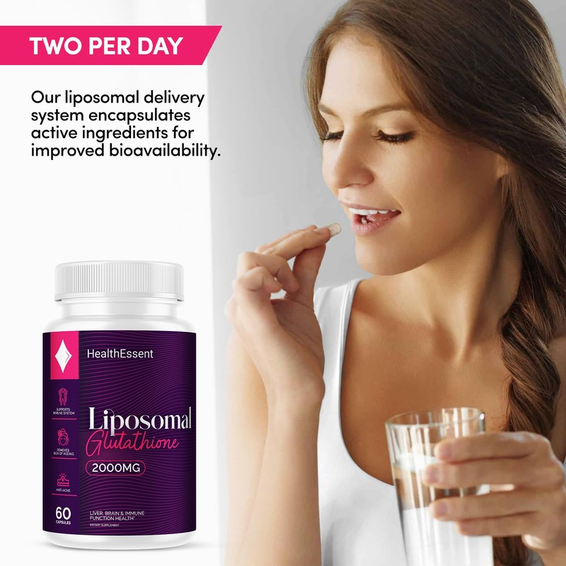 Liposomal Glutathione, 2000mg Complex with Vitamin-C and Collagen Peptides, Liposomal