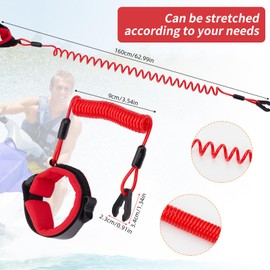 NICENEEDED Boat Kill Switch Wrist Strap, 5.3 Ft Adjustable Safety Boat Kill Switch Lanyard, Engine Tether Cord Fits for All Waverunner, Marine Outboard