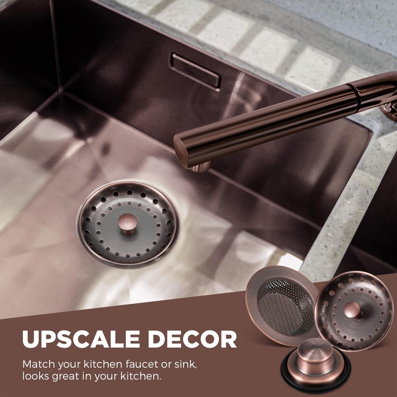 Mudder 3 Pcs Kitchen Sink Drain Strainer and Stopper Stainless