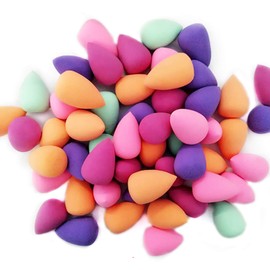 50 unids Mini Forma de Gota de Agua Maquillaje Esponja Licuadora Set Sin Látex Base de la Belleza Mezcla Esponja Huevo Al Azar colores