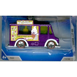 Hot Wheels 2009-113 Ice Cream Truck Red Line HW City Works 5-Spoke Purple 1:64 Scale 1:64 Scale