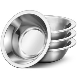 Offiper 304(18/8) Stainless Steel Mixing Bowls for Kitchen, 4 Pack 7" 21.22 fl.oz Metal Mixing Bowls Set Stackable for Baking Serving Cooking Food Prep Storage Dishwasher Safe Lightweight