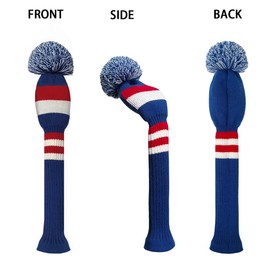 Scott Adward Golf Head Cover 1 PCS Knit Golf Club Cover for Hybrid/UT with Rotating Number（Blue Red White)