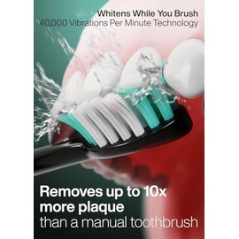 AquaSonic Black Series Cepillo de dientes Ultra Blanqueador - Cepillo de dientes Recargable Aceptado ADA - 8 cabezales de cepillo y estuche de viaje - Motor Ultra Sonic y carga inalámbrica - 4 modos w Temporizador inteligente - Sonic Electric