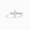 KIFUTENG Cubic Zirconia Cross Rings for Women 925 Sterling Silver