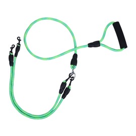 1 Pack Double Dog Lead, Double Ended Lead for Dogs, Dog Leads for Small Puppies, for Walking 2 Dogs No Tangle, Perfect for Walking And Training(Small Puppies Around 8 Kg) (green)