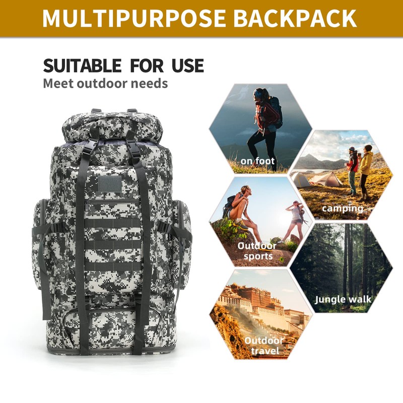 TianYaOutDoor Hiking Daypack for Men Large Army Rucksack molle bag