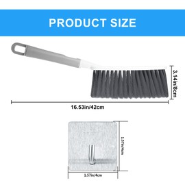 Pack of 2 Hand Brush, Hand Brush with Short Handle, Household Cleaning Brush, Dust Brush, Soft Bristle Car Broom Brush, Wheel Brush, Hand Sweeper for Bed, Sofa, Furniture, Clothes, Car