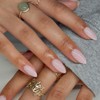 SXVME Uñas postizas rosa empolvado, uñas postizas cortas almendradas rosa