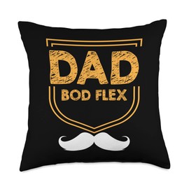 Exercise Routine Father Diet Condition Dad BOD Flex Fitness Lifestyle Health Habits Daddy Nutrition Throw Pillow, 18x18, Multicolor