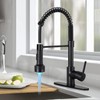 DJS Kitchen Faucets with Pull Down Sprayer LED Light Single