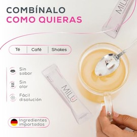 MILU | Colágeno Hidrolizado con Vitamina C | 30 Sobres individuales de 11g (1Caja) | Suplemento Alimenticio Sin Saborizantes - Sin Olor - Sin Azúcar | Péptidos de Colágeno Porcino | Apto para dietas Keto
