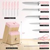 Pink Knife Set,14 Pieces Professional Kitchen Knife Set with Universal
