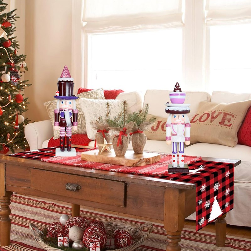 25cm Wooden Purple Nutcracker Soldier Christmas Nutcracker Figures Ornaments,Nutcracker Christmas