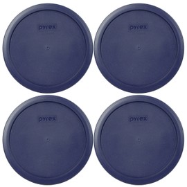 Pyrex 7402-PC 6/7 Cup Blue Round Plastic Food Storage Lid - 4 Pack