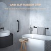 16 Inch Black Shower Grab Bar w/Anti Slip Rubber Grip,
