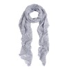 Premium Long Solid Color Dolka Dot Frayed Edge Scarf, Gray