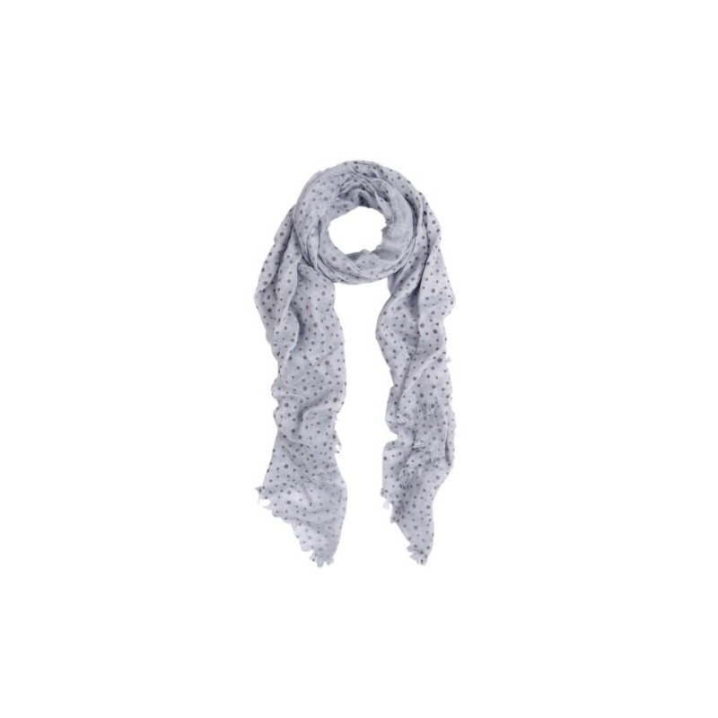 Premium Long Solid Color Dolka Dot Frayed Edge Scarf, Gray