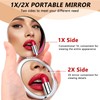 EYIWEITING Oval Mini Portable Metal Folding Mirror, Beautiful and Elegant,