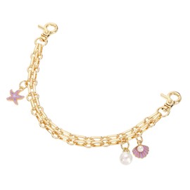 uxcell 1Pcs 10" Purse Extender Chain Strap, Bag Accessories Charm for Women Handbags Handle Replacement Decoration with Shell Pearl Combination Pendant, Purple