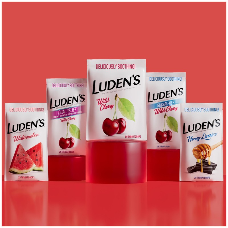 Luden's Watermelon Cough Throat Drops, Pectin Lozenge/Oral Demulcent, 25-Count per