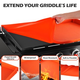 WYZJC Upgraded Blackstone Griddle Cleaning Kit, with 36 Inch Silicone Griddle Mat, Oil Cup Liner, Heat-Resistant Silicone Spatula Mat with Hanger, Griddle Scraper, Cleaning Brick, Scouring Pads