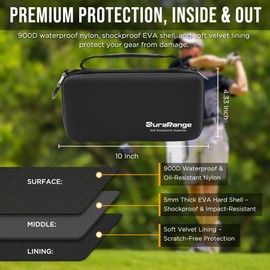 DURARANGE Golf Glove Holder Case with Glove Shaper - Portable Golf Accessories Organizer for Men & Women - Large Capacity for Balls, Tees, Markers - Ideal Gift - Black