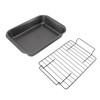 Roast Pan with Rack Rectangle Broiling Pan Carbon Steel Iron