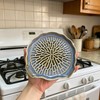 Large Ceramic Double Spoon Rest, Blue Durable Spoon Holder for