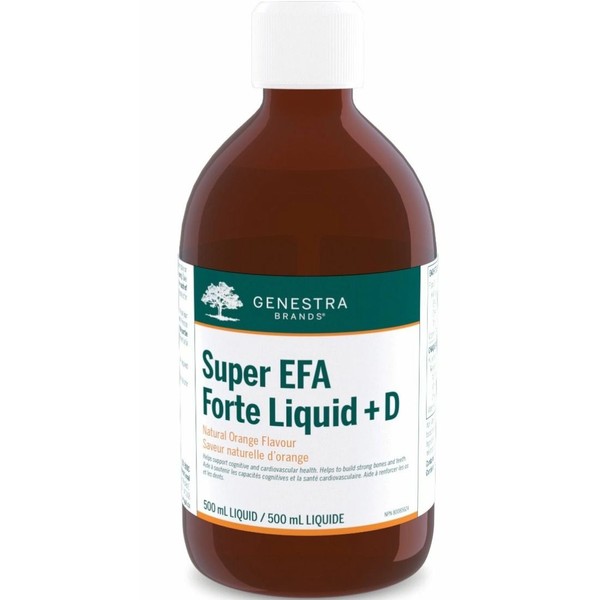 Genestra Super EFA Forte Liquid plus D, Orange Flavour, 500ml