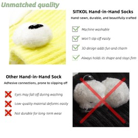 SITKOL 2 Pairs Magnetic Holding Hands Socks, Funny Couple Gradient Socks, for Women, Teens, Girls, and Friends, Cute Stuff for Boyfriend Gifts, Trendy Birthday, Anniversary, and Friend Gifts