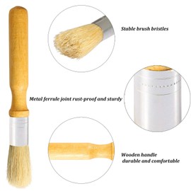 Coobey 3 Pack Glue Brush Bookbinding Wooden Glue Brush for Bookbinding or Craft Tool Supplies