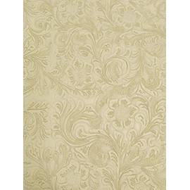 DuroLast™ Vintage Western Floral Pu Leather Fabric by The Yard DIY Upholstery Accessories Fashion (Classic White)