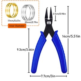 2 PCS Jewelry Pliers and 2PCS Jump Ring Open/Close Tool, Jump Ring Opening Closing Rings Tool with Jump Ring Opening Pliers for Jewelry Beading Repair Making Supplies