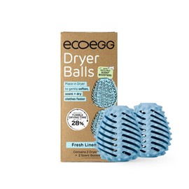 Ecoegg Dryer Balls – 2-Pack | Reduces Drying Time by Up to 28% | Replaces Wool Dryer Balls & Dryer Sheets | Softens & Freshens Laundry | Hypoallergenic | Fresh Linen Scent Boosters