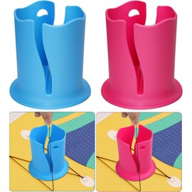 2 PCS Paddle Board Cup Holder Kayak Drink Holder, Paddle Board Accessories Multifunctional Anti-Tip Fixed Cup Holder for Outdoor Fishing Boat Kayak (Blue+Pink)