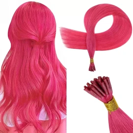 Runature Extensiones De Cabello 100% Humano 25gr 20in Rosa Caliente