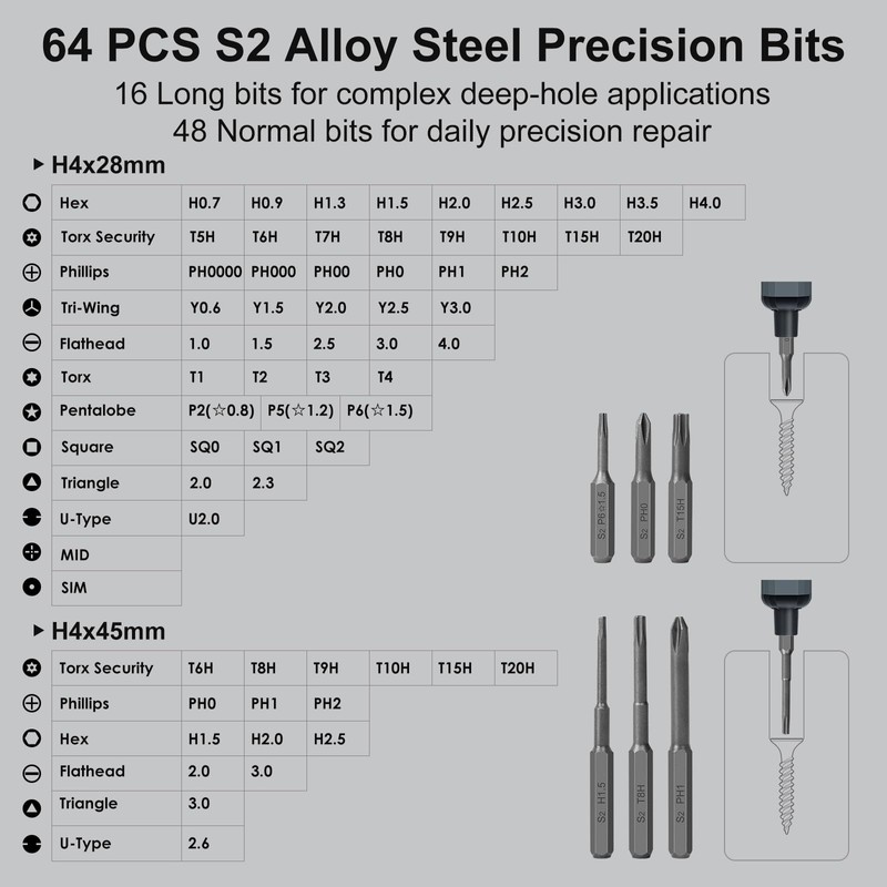STREBITO Mini Electric Screwdriver Set, 70 in 1 Small Electric