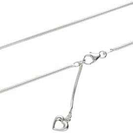 NKlaus 25 cm Women's Anklet 925 Sterling Silver Pendant Heart Singapore Chain Lobster Clasp 1729, Sterling Silver, No gemstone