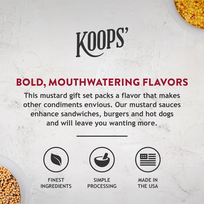 Koops' Classic Mustard Variety Pack – Original Yellow, Spicy Brown,